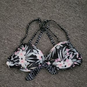 Hot Water Black and White Bikini Top